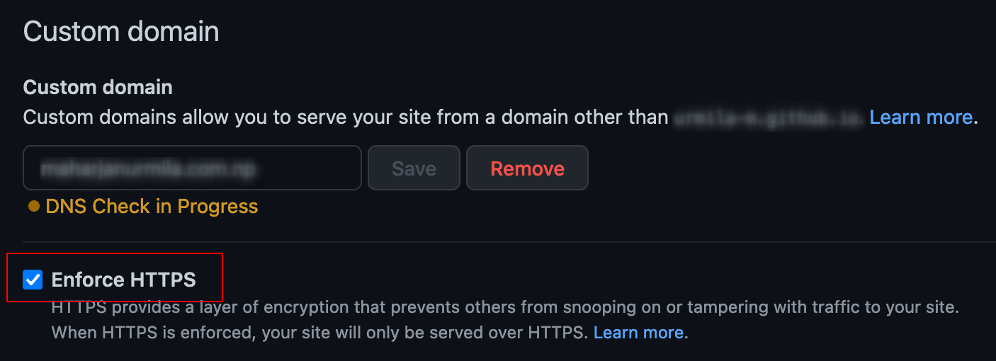 Custom Domain in Github pages